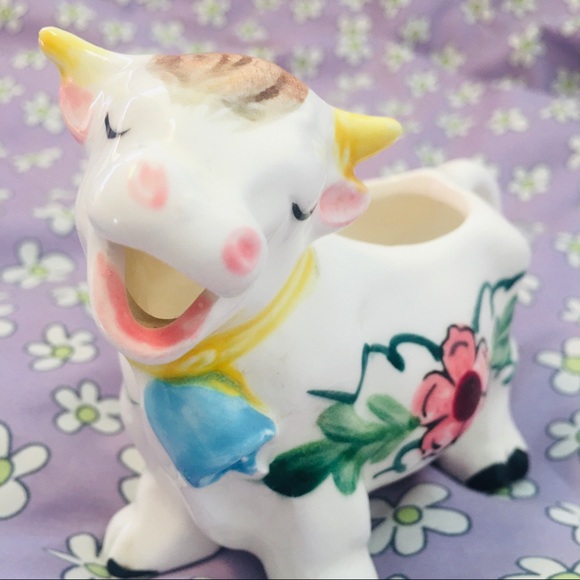 Vintage Japan Ceramic Floral Cow Creamer - Picture 5 of 5